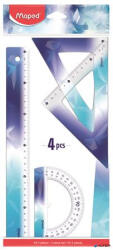 Maped Vonalzókészlet, műanyag, törhetetlen, 4 darabos, MAPED „Arctic jégvilág (981899) - alter
