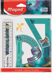 Maped Vonalzókészlet, műanyag, törhetetlen, 3 darabos, MAPED „Dragon sárkány (981898) - alter