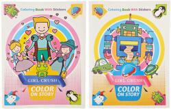  Színező matricákkal, A/4, 26 oldal, kétféle borítóval (KNC-122355) - officetrade