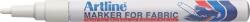 Artline Marker ARTLINE for Fabric, pentru marcat pe material textil, corp metalic, varf rotund 1.2mm - alb (EKC-1-WH) - officeclass