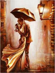 NORIMPEX - Puzzle Tablou Diamant: Un sărut în ploaie 30x40cm - 1 - 39 piese