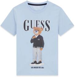 GUESS Светло синя тениска за момче с цветно мече и тъмносин надпис Guess