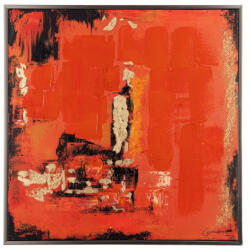 Bizzotto Tablou decorativ cu rama abstract pictat manual canvas Crown 100x4x100h (0245275)