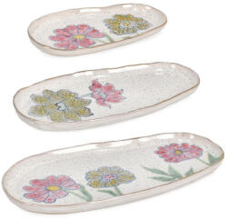 Bizzotto Set 3 tavi ceramica multicolora Sketchi 23, 5x12, 5x2h; 31x15, 5x2h; 37, 5x18, 5x2h (0502578) Tava