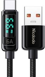 Mcdodo Cablu de Date USB-A Tata la USB-C Tata, McDodo 8690, 100W, Display Digital, 1.2m, Negru (CA-8690)