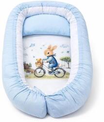 Bambino Casa Бебешко гнездо 3 в 1 Bambino Casa - Rabbit on Bicycle, синьо (3986)