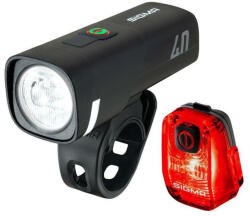 SIGMA Aura 40 + Hiro 10 kerékpár lámpa szett fekete