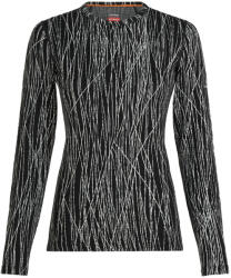 Icebreaker Women Merino 260 Tech Vertex LS Crewe Delta Lines AOP női funkcionális felső M / fekete/fehér