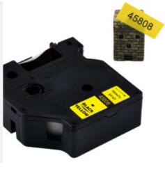 Utángyártott DYMO D1 45808 19mm x 7m fekete-sárga #S0720880 (45808FU) - smartbyte