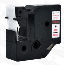 Utángyártott DYMO D1 45805 19mm x 7m fehér-piros #S0720850 (45805FU) - smartbyte