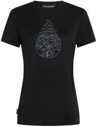 Icebreaker Women Merino 150 Tech Lite SS Tee Hike Path női póló L / fekete