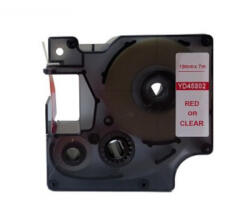 Utángyártott DYMO D1 45802 19mm x 7m átlátszó-piros (45802FU) - smartbyte