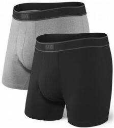 Saxx Daytripper Comfort Str Boxer Brf Fly 2Pk boxeralsó L / fekete/szürke