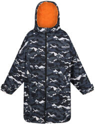 Regatta Junior Waterproof Changing Robe vízálló kabát Gyerek 110-135 / fekete/szürke