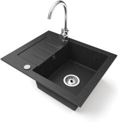 NERO Gránit Mosogatótálca NERO Monza + Magasított Króm Csaptelep Fekete