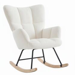  Hintaszék, relaxációs szék plüss szövet kárpitozással, fehér színű (VH-LYY988W)