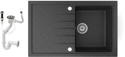NERO Gránit Mosogató NERO Eris + Dugókiemelő (fekete)