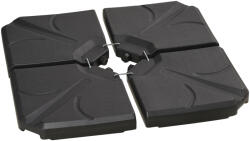 Outsunny Bază pentru Umbrelă din HDPE, 4 Piese, Reîncărcabile cu Apă și Nisip max. 18kg, 103x103x8.3 cm, Negru