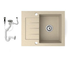 NERO Gránit Mosogatótálca NERO Monza + Dugókiemelő (bézs)