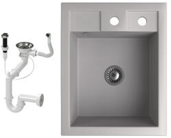 NERO Gránit Mosogató NERO Parma + Szifon Dugókiemelővel Szürke