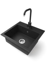 NERO Gránit Mosogató NERO Uno + Steel Csaptelep Fekete
