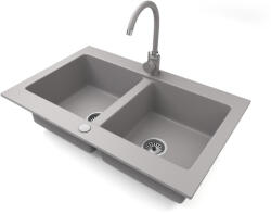 NERO Gránit Mosogatótálca NERO Verso + Magasított Csaptelep (szürke)