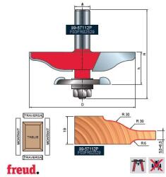  99- Maró deszkákhoz, szinuszos profil, mindkét oldal marásához, CMS bevonattal ellátott Z=2, szárral és alsó másolócsapággyal, DIM