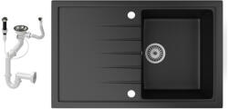 NERO Gránit Mosogató NERO Eris + Dugókiemelő (matt fekete)