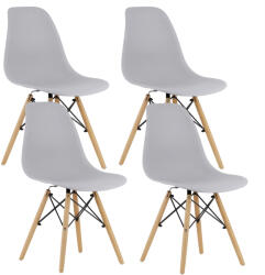 Sersimo 4 darabos skandináv étkezőszék szett a konyhába, 38x42x82cm, szürke