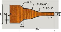  Lemezvágó kivehető betétekkel 160x18x30 Z=2 S profil, fa aljú