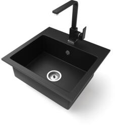NERO Gránit Mosogató NERO Uno + Design Csaptelep Matt Fekete