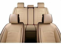  Univerzális autósüléshuzat-garnitúra, krémszínű ecobőr, első-hátsó