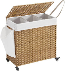 Brius Cos rufe tesut manual captuseala detasabila 3 compartimente, 66x33x60 cm, stil ratan, maro (EZ-LCB363N01)