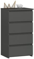 Brius Comoda 4 sertare pal laminat glisiere metalice, 40x35x74 cm, depozitare practica, gri grafit (AK-38162068) Comoda