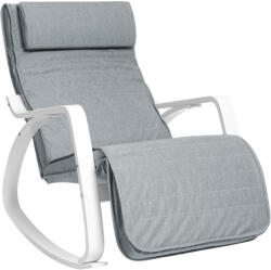 Brius Scaun balansoar lemn suport picioare reglabil maxim 150 kg, 67x122x84 cm, confort, gri deschis (EZ-LYY11WG)