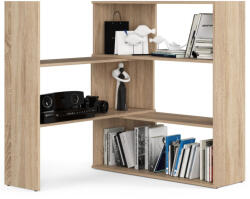 Brius Etajera de colt pentru carti si decoratiuni, cu 3 rafturi, PAL laminat 16 mm, 174x30x109 cm, stejar sonoma (AK-04384177-2/2) Raft