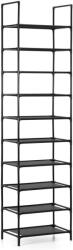Brius Raft pantofi inalt 10 polite structura metalica textile, 45x28x178 cm, depozitare, negru (HA-7550) Pantofar