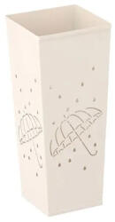 Brius Suport umbrele metalic patrat tava picurare compact, 20x20x48 cm, design minimalist, alb (GOM-1487) Pantofar