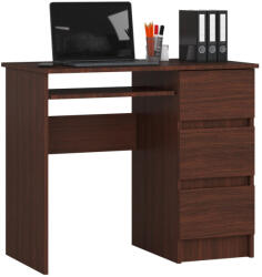 Brius Birou computer cu 3 sertare si raft pentru tastatura, dreapta, 90x50x77 cm, maro wenge (AK-38165946)