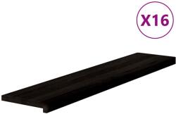 vidaXL lépcsőfokok 16 db sötétbarna 120x30x2 cm tömör fa tölgyfa 3283060 (3283060)