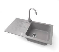 NERO Gránit Mosogató NERO Malta + Magasított Csaptelep + Adagoló Szürke