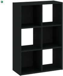 INTERMEBLE Könyvespolc 6 Rekeszes Fekete Színben CATCHY 61 cm