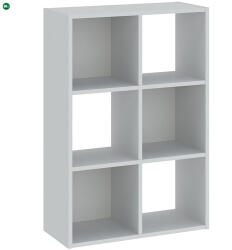 INTERMEBLE Könyvespolc 6 Rekeszes Fehér Színben CATCHY 61 cm