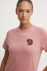 Fjallraven t-shirt Fox Boxy Logo - rózsaszín S
