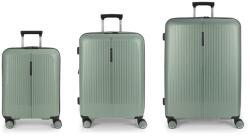 Gabol BROOKLYN zöld színű, négykerekű bővíthető három részes bőröndszett GA-1239SZ-ZÖLD