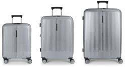 Gabol BROOKLYN ezüst színű, négykerekű bővíthető három részes bőröndszett GA-1239SZ-EZÜST