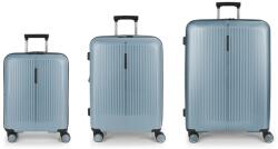 Gabol BROOKLYN világoskék színű, négykerekű bővíthető három részes bőröndszett GA-1239SZ-VILÁGOSKÉK