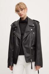 Remain bőrdzseki Biker Leather Jacket - fekete 36