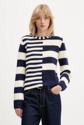 Desigual gyapjúkeverék pulóver MALMOE - sötétkék M