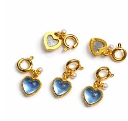  Pandantiv Charm Acvamarin 15x5x5 mm cupro aurit cu inchizator pentru creatii unice 1 buc